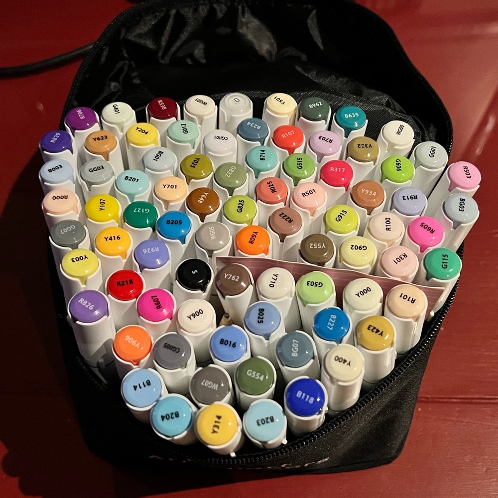 Caliart 81 Colors Alcohol Based Markers, Dual Tip Permanent Artist Art Markers